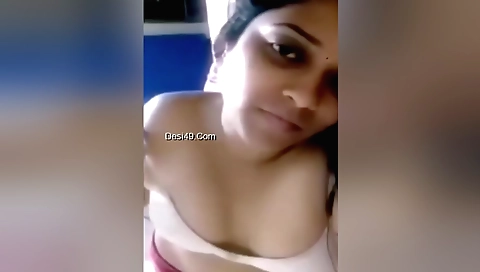 Indian brunette showing off her body in the web video