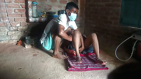 Indian babe in dress plays with dick and then fucks