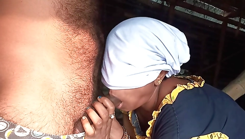 Indian brunette fuck in a rooftop room in doggy position