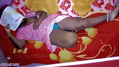 Amateur brunette with big boobs shows off her body