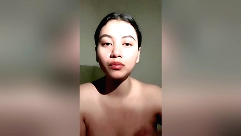 My amateur brunette solo fucking in a big white tent