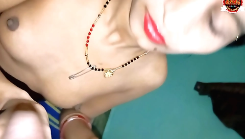 Sexy brunette desi teen 18+ with short hair making it