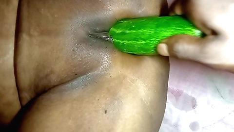 Indian teen boudi fucks her cucumber and dick in doggy style