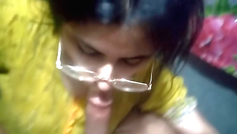 Horny brunette with big natural tits sucks her step fantasy lover