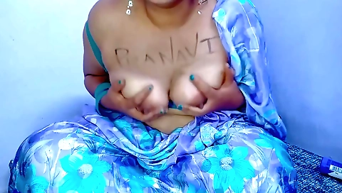 Indian brunette amateur video with huge tits and big boobs