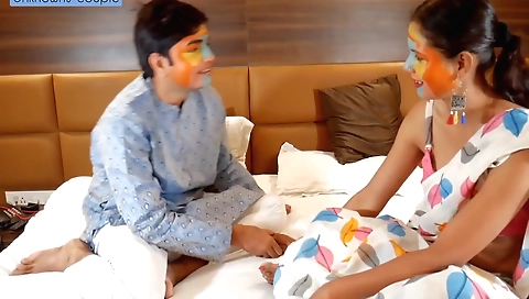 Indian girl sharing her sexy roommate on a night out