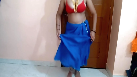 Indian girl with huge titties dancing on Indian song choli