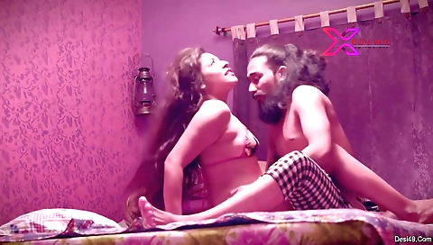 Busty brunette milf getting fucked hard on the couch