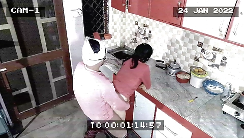 Indian schoolgirl gets caught in kitchen and fucked