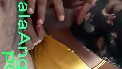 Indian brunette couple having a good deep throat sex