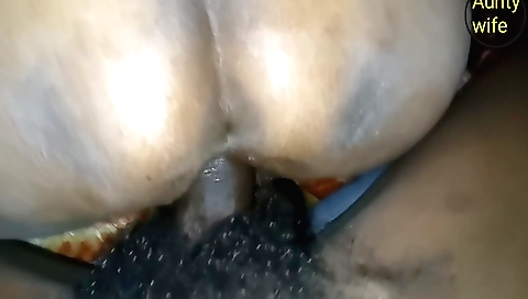 Hot brunette with hairy pussy fucked in a indian village