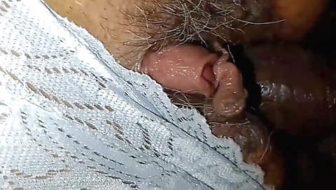 Milf with a hairy body takes a creampie in the bedroom