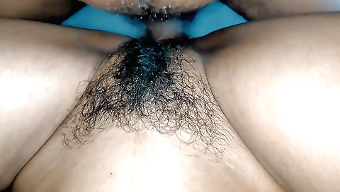 Teen with big tits and hairy pussy giving me a blowjob