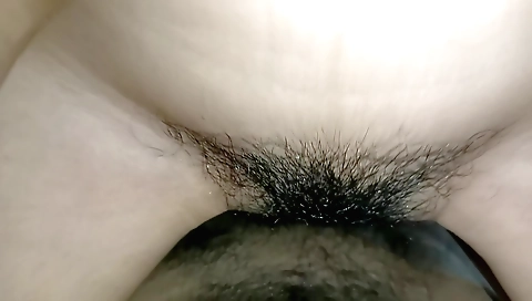 Indian girl takes sex with a big rod and she plays with hairy pussy