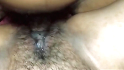 Indian milf gives her husband creampie in her hairy pussy