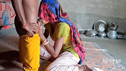 Indian lady with big tits works in the field and fucks