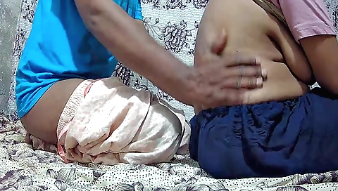 teen in sexy outfit and hot black clothes is on top and sucking