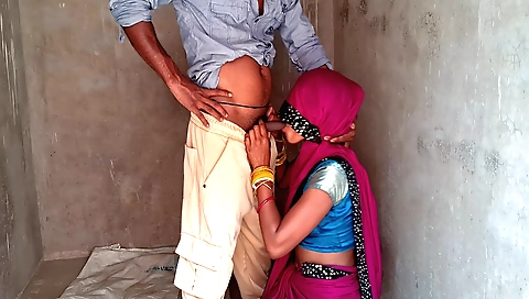 Indian teen with small tits deepthroated in her pussy