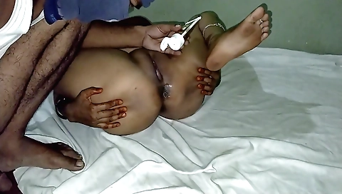 Busty brunette slut with big booty gets her anus fucked