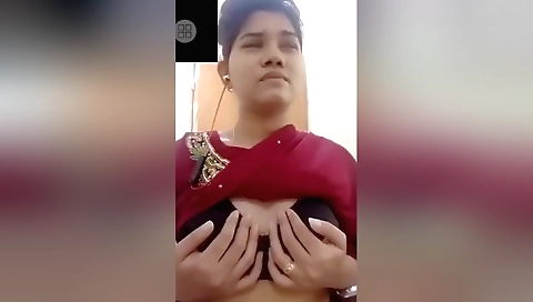 Brunette girl shows her nice ass on the webcam video