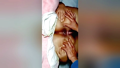 Big boobs and a sexy amateur girl in a white panties