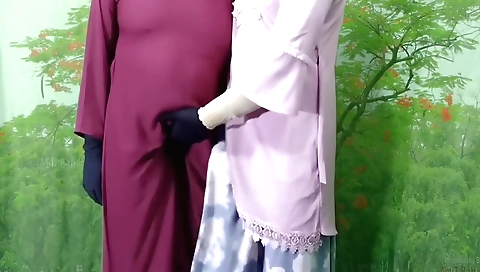 Indian teen with big boobs and small tits sucking her husband