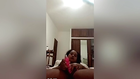 Busty girl is masturbating on webcam in sexy lingerie