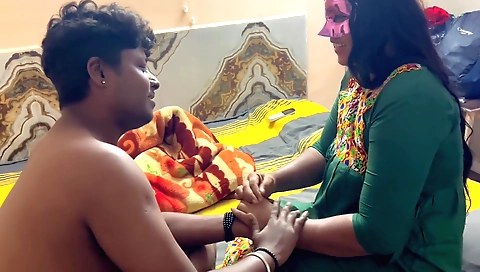 I am giving my stepbrother a great blowjob to his hole