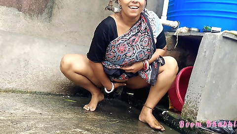 Solo female masturbating outside in indian style outdoor