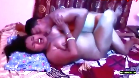Big breasts indian milf gets rammed by her young partner