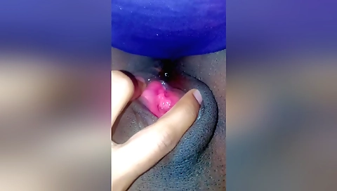 Indian solo female plays hot chocolate play with her fat body