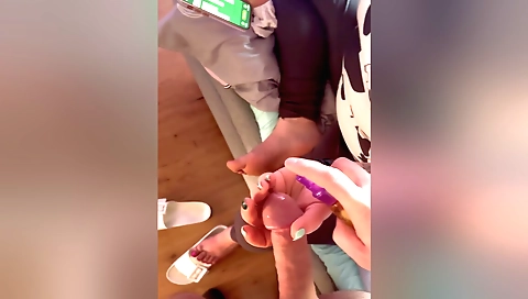 Handjob scene with a guy sucking a dick and doing it