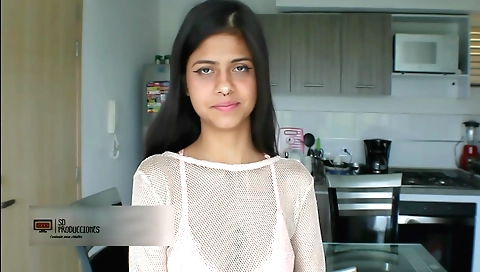 Indian brunette girl gets 1st degree fucked and facial