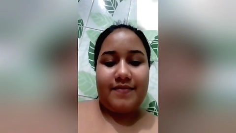 Cute brunette showing her perfect body to the camera