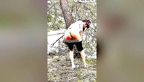 Indian woman enjoys naked and naked outdoors in the park