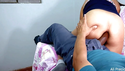 Indian wife fucked her husband's big cock in the ass