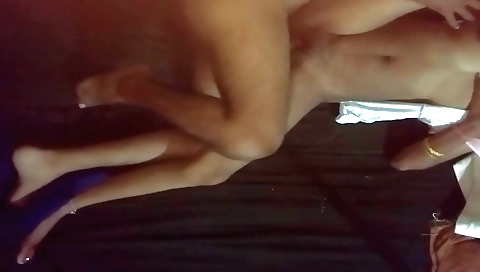 A blonde is doing her best to please a man in a couple of poses