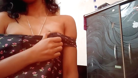 Busty asian teen is getting naked for hd porn clip