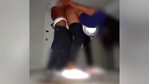 Hot amateur brunette fucks on the balcony in the backyard